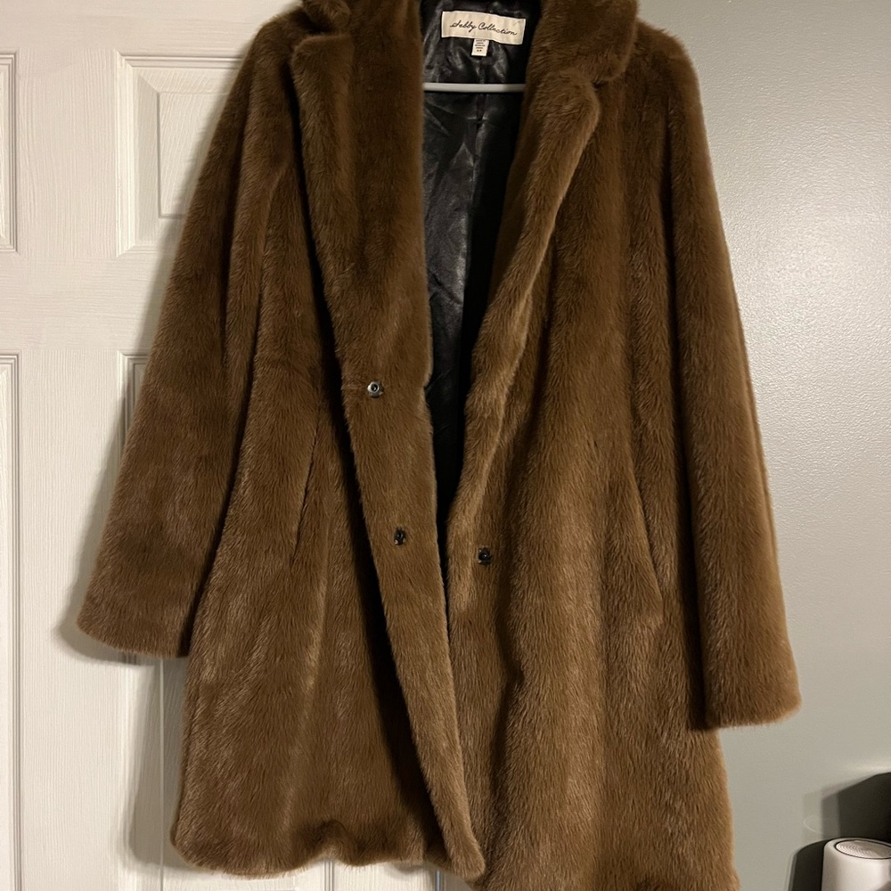 Brown Faux Fur Coat